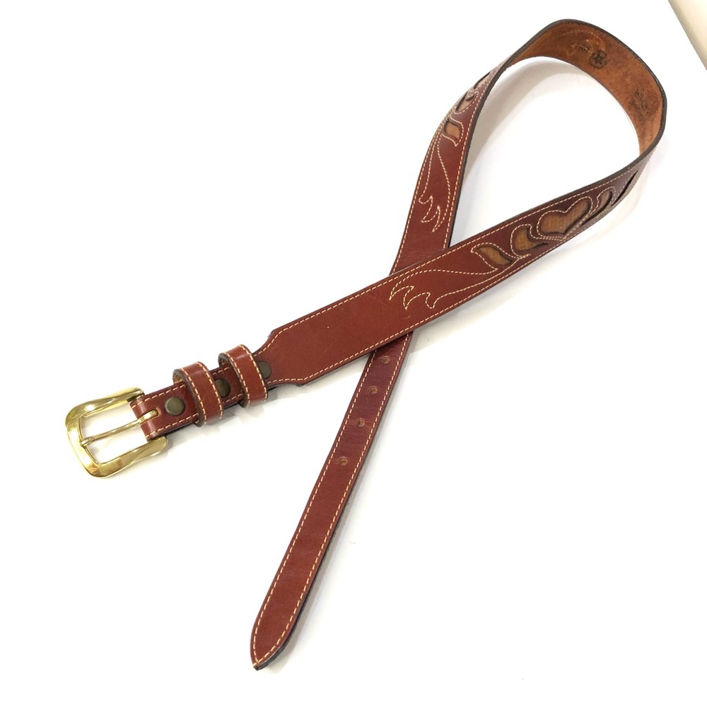 Leegin Full Leather Reverse Appliqué Belt Like New. Size M. Unisex Design. - Picture 5 of 14
